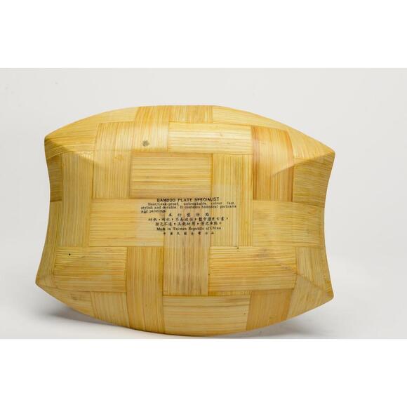 antique bamboo chinese plate - Picture 2 of 2